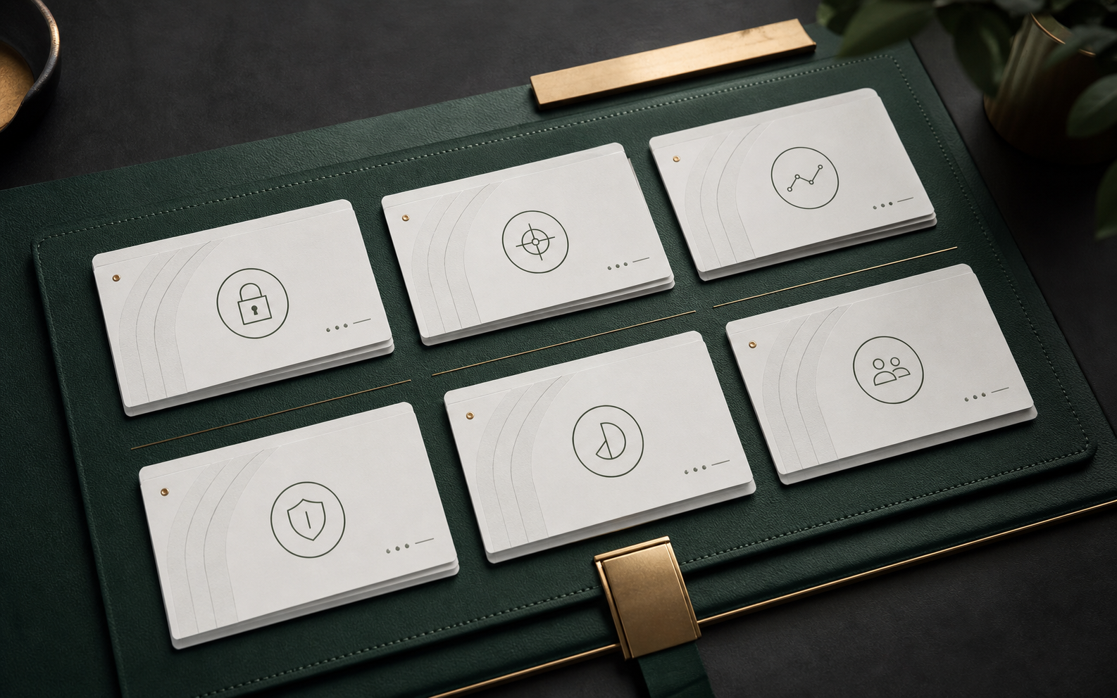Premium question category cards for Hedged Edge FAQ