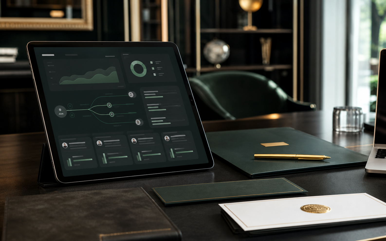 Partner campaign desk with forex reports and referral dashboards